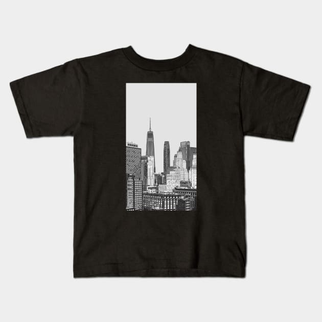 NEW YORK CITY Kids T-Shirt by justblackdesign